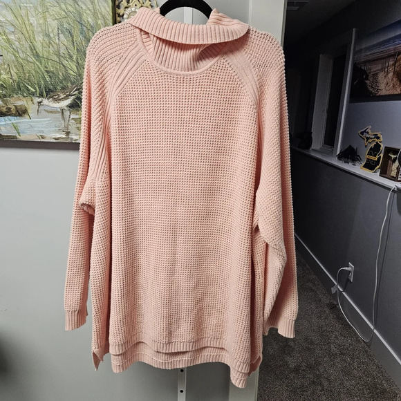 Woman within size 38/40 peach waffle sweater - Picture 3 of 5